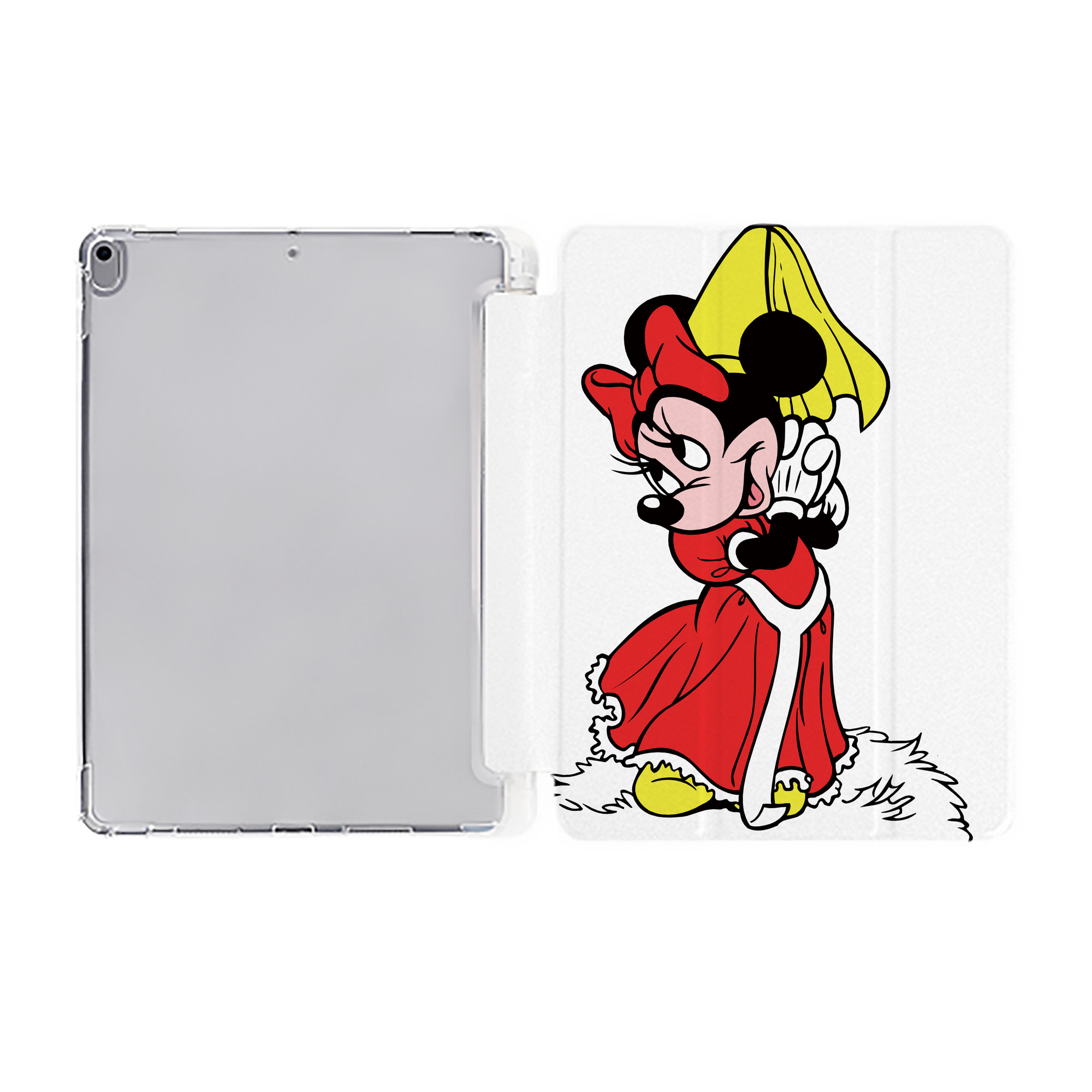 （画像用） ミッキーマウス Mickey Mouse IPad ケース ペン収納付き 三つ折りスタンド PUレザー×シリコン 対応機種9.5/10.5/10.9インチ